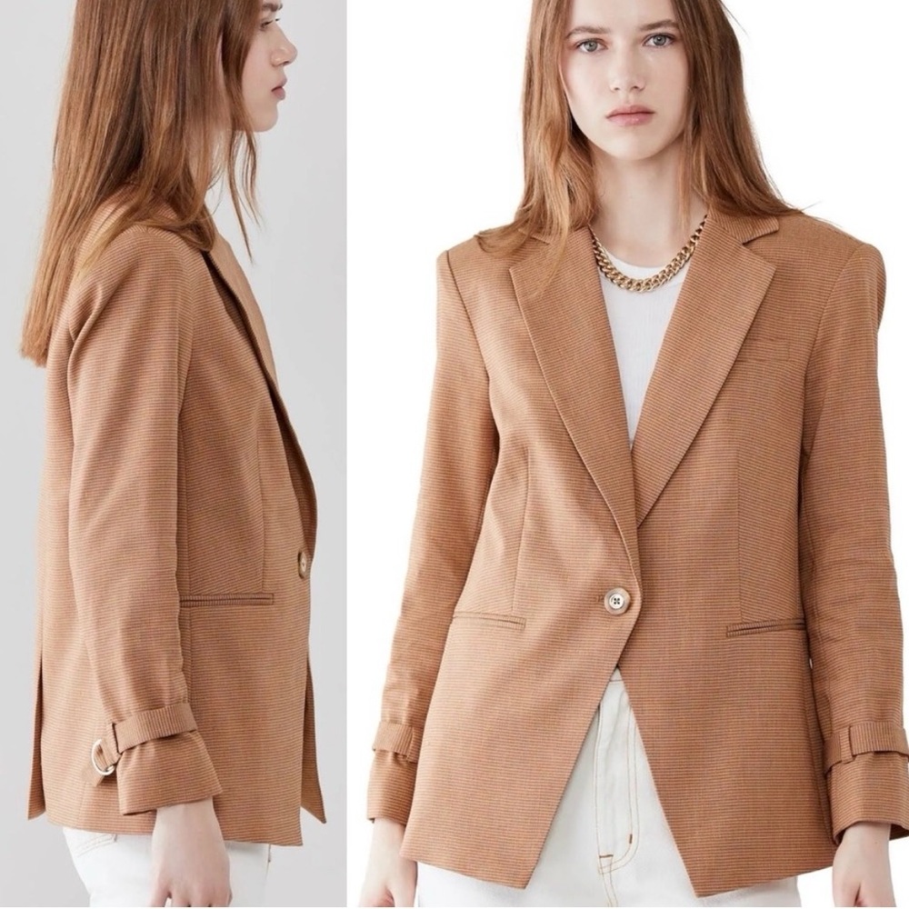 Veronica Beard Amadi Dickey Blazer in Chai Size 6 Linen/Wool Blend Jacket NEW
